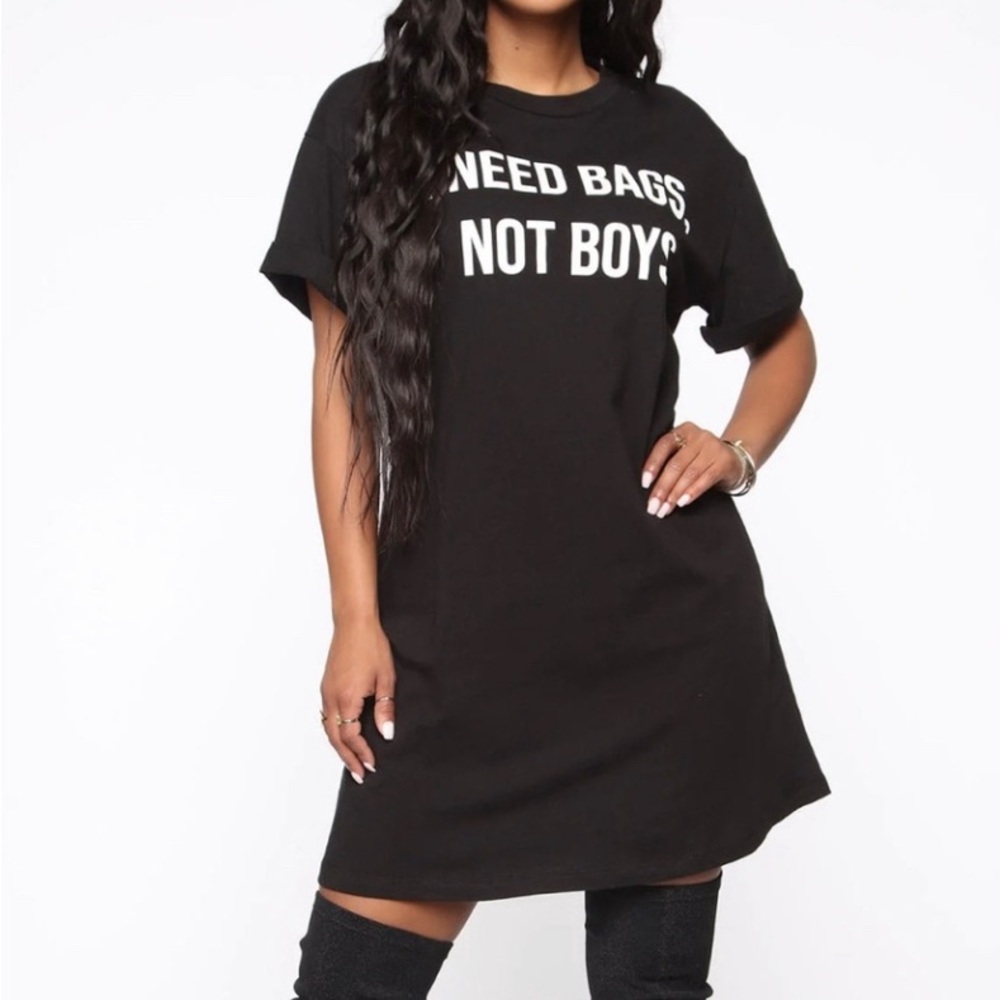 Fashion Nova “I need bags” mini dress